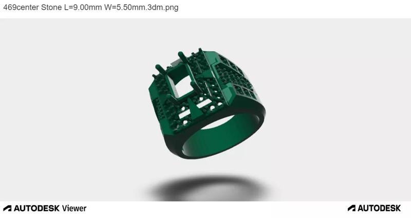 Men Ring With Emerald Cut Center Stone
