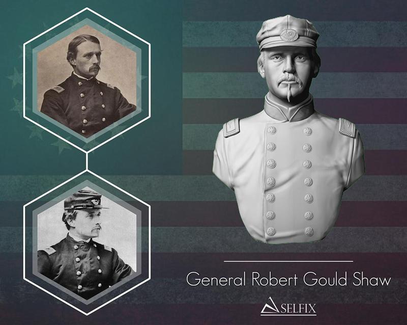 General Robert Gould Shaw bust sculpture 3D print model