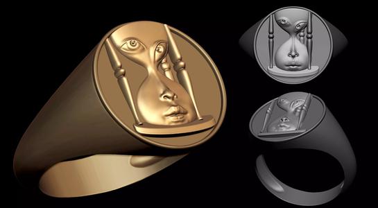 Faceless Time Sand Clock Ring