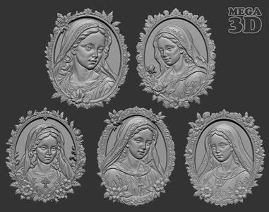 05 Virgin Mary Pendants - 230826 3D print model 3D Model Collection