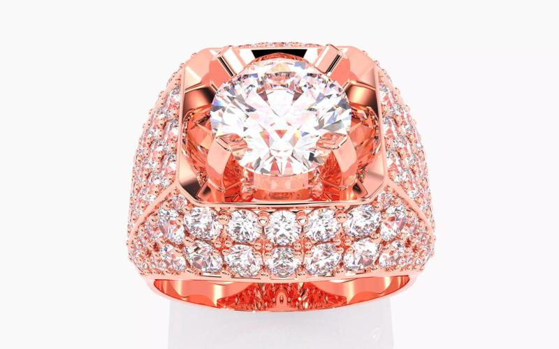 Mens Solitaire Ring 3dm stl renders details