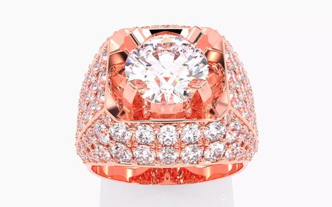Mens Solitaire Ring 3dm stl renders details
