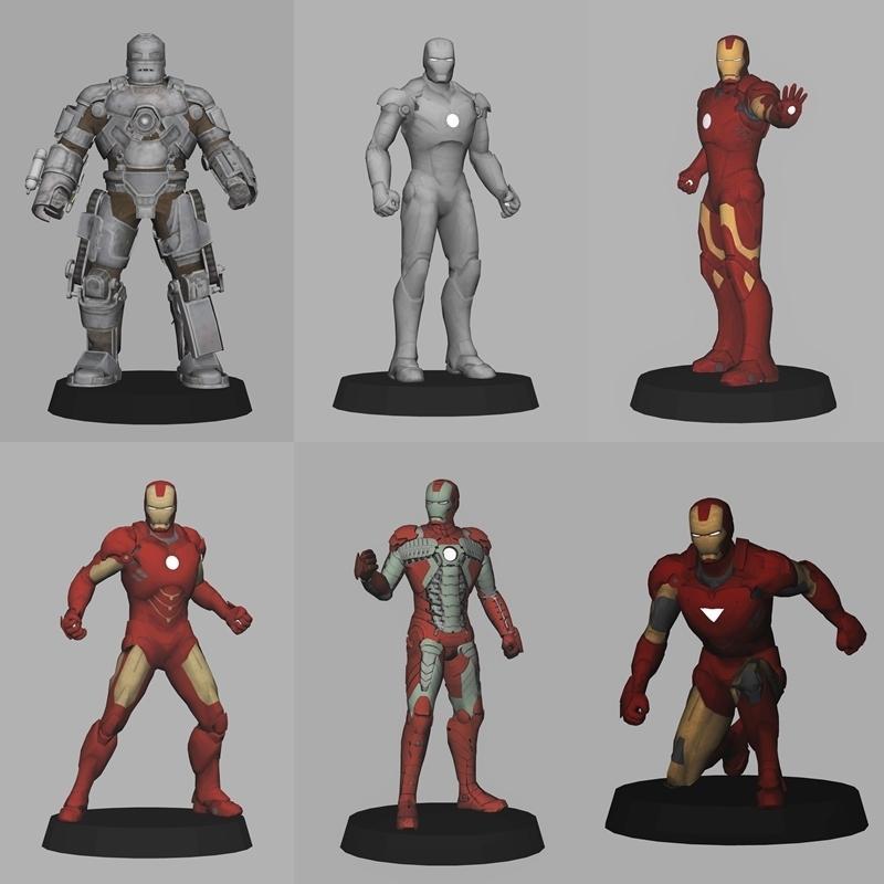 Ironman Super Pack x36 Figures - low poly 3d print