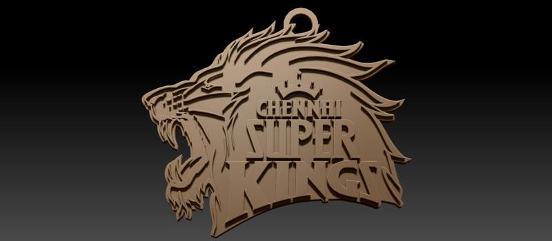 IPL Chennai Super Kings keychan badge printable and renderable
