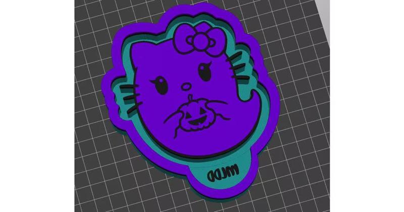 Cat Cute Ghost Pumpkin Halloween Freshie Hanging Air Freshener Mold STL 3D Print File / Housing for Silicone with Pull Tab