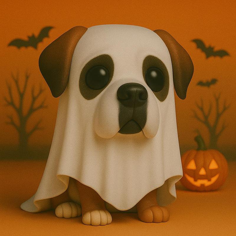 St. Bernard Halloween Ghost POP -STL
