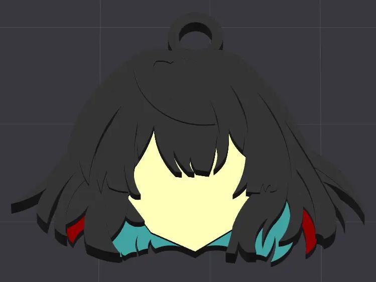 Girl's Head Keychain (Customizable colors, supports no AMS)