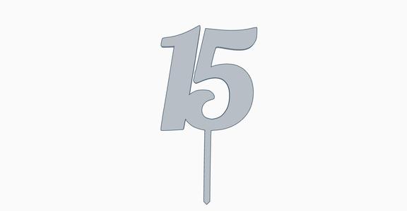 15 cake topper