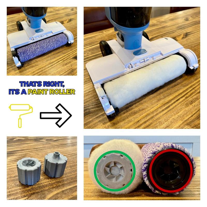 Shark HydroVac Brush to 9” Paint Roller Conversion - Wet Dry Vacuum Mop