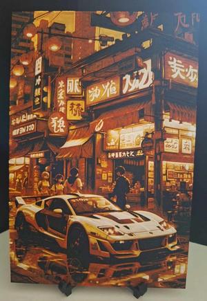 Japan Street Car Tokyo city Hueforge