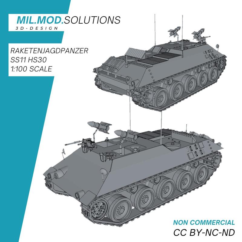 SS11 rocket-propelled tank destroyer on HS30