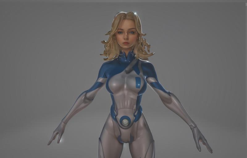 Marvel Rivals Sue Storm (T-Pose) - 3D Model