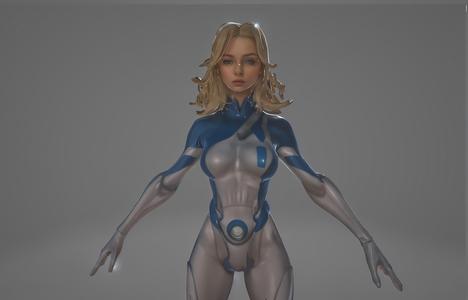 Marvel Rivals Sue Storm (T-Pose) - 3D Model