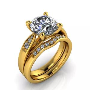 2 and half Carat Round Pave Cathedral Style Diamond Ring