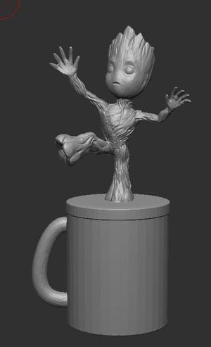GROOT ON MUG HD MODEL
