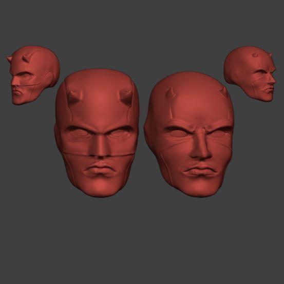 Daredevil head sculpts (helmet and classic)
