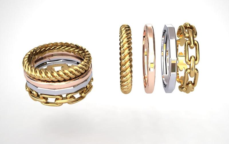 Women s ring of 4 pieces