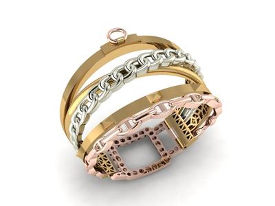 Multi piece bracelet with lock