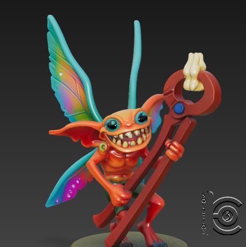 Gremlin Trickster Mage - Winged Chaos with a Staff