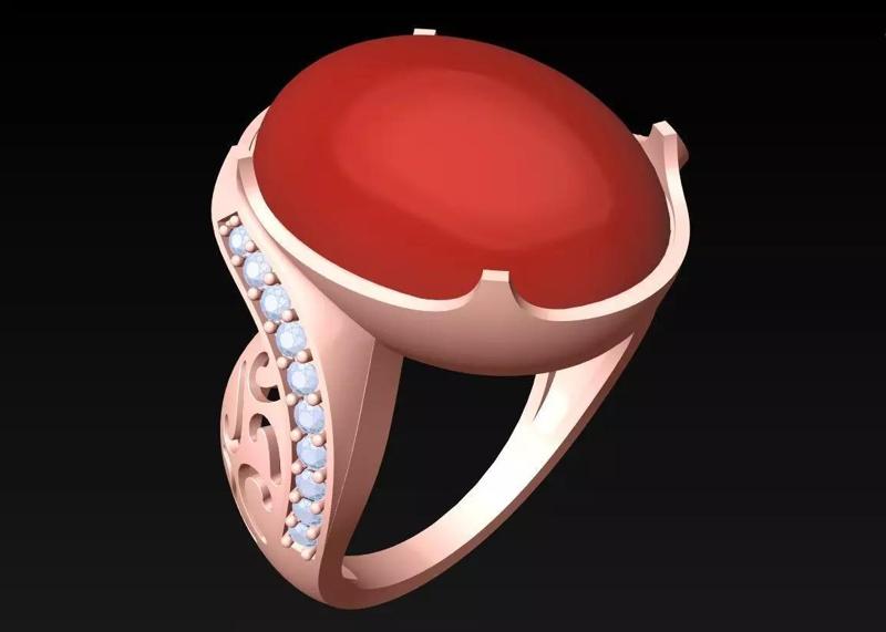 Oval Stone Ring - Diamond Ring - N9129