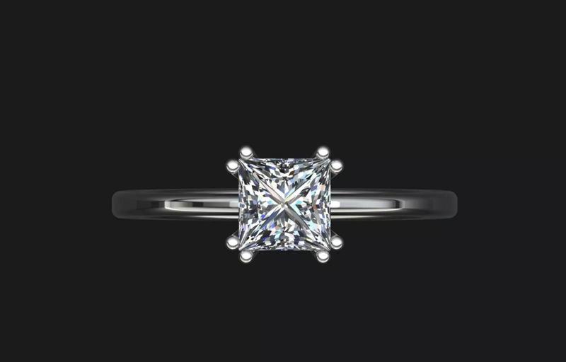 Princess cut Solitaire diamond ring