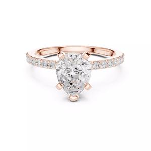 Pear Cut Diamond Engagement Wedding Ring 3DM STL Video