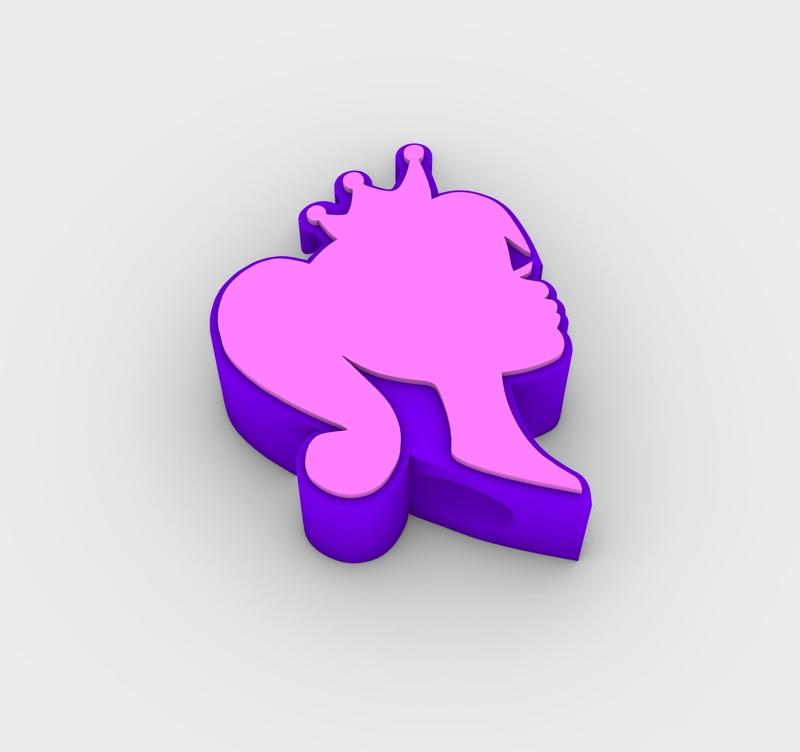 Straw Topper QUEEN BARBIE SILHOUETTE Fits Standard & Stanley Straws | STL, 3MF pre-painted