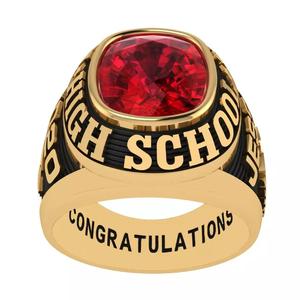 Personalized Class Ring 2  -Cushion Gem