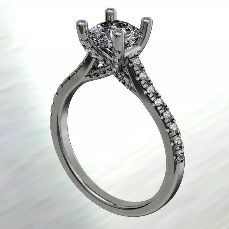 Criss cross claws of central stone fashionable engagement ring