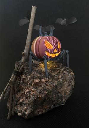 **FLEXI 🎃🕷 HALLOWEEN PUMPKIN SPIDER – CREEPY ARTICULATED MONSTER TOY 👻🕸**