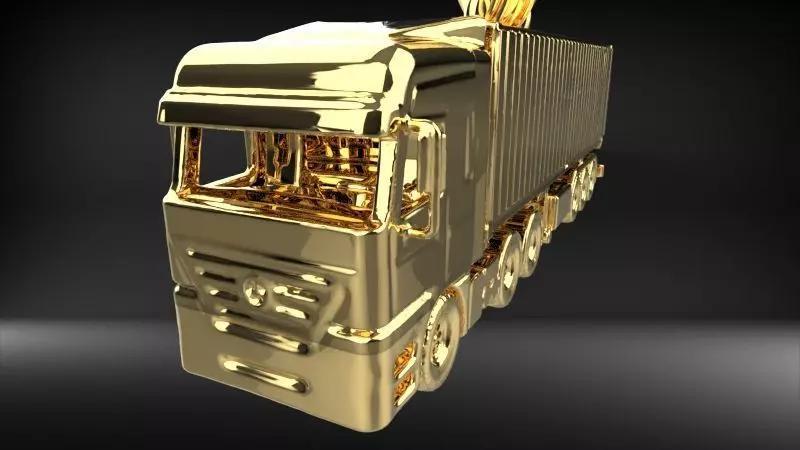 Wheeler Semi Trailer Truck Pendant Solid