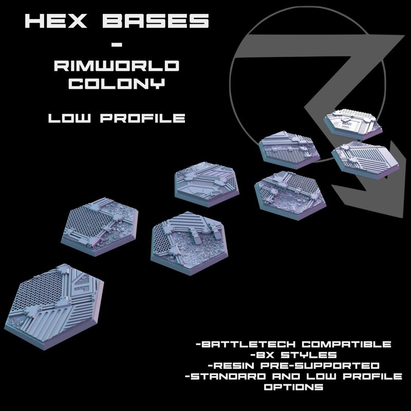 Hex Bases - Rimworld Colony (Battletech Compatible)