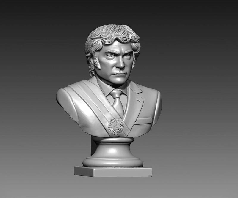 Bust of the President of Argentina Javier Milei