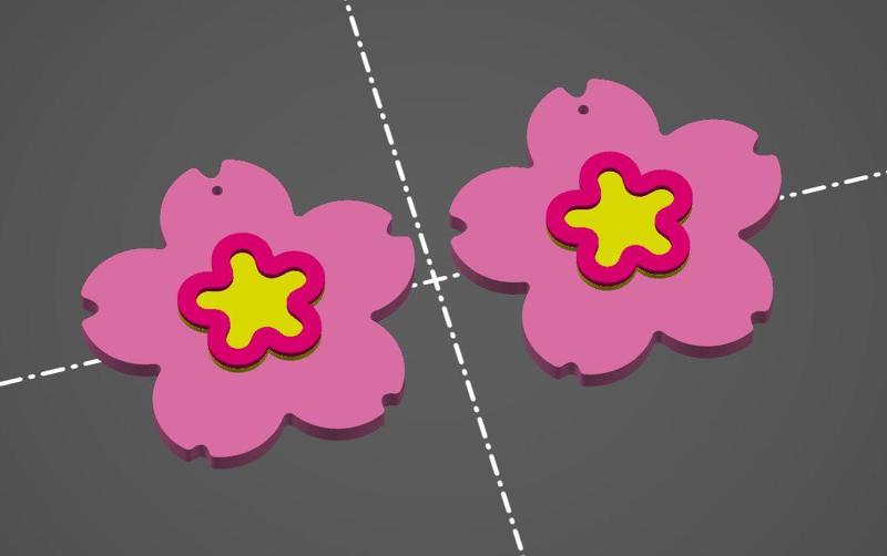 Sakura Flower Earrings / Aros Flor Sakura / Sakura Flower Earrings