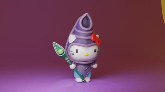 hello kitty, dark wizard