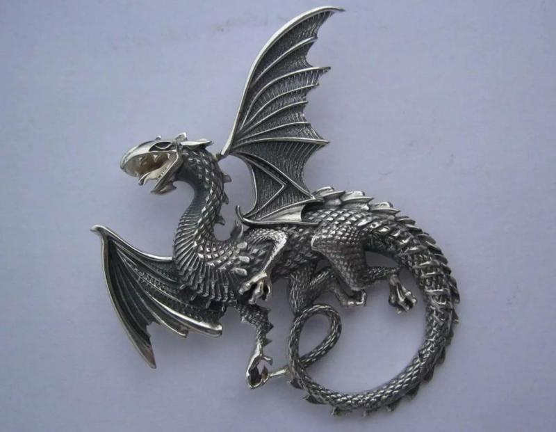 Whitby wyrm Dragon pendant