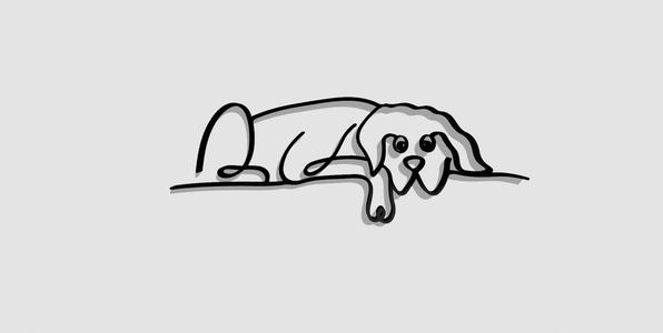 Dog Wall Art Decor, Dog single line continuous drawing, dog sleeping, home wall art decoration