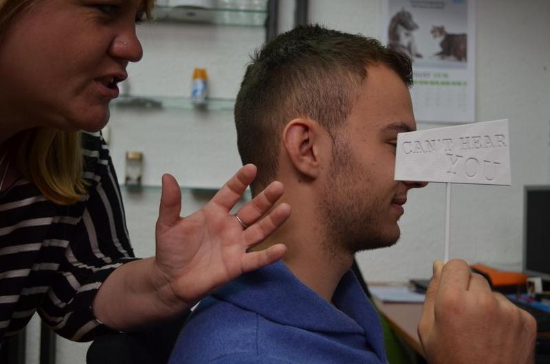 "Can't hear you" sign (lifesaver)