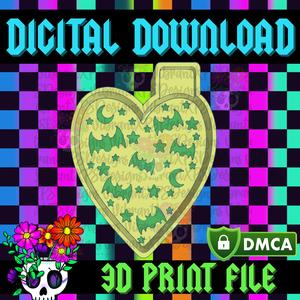 Batty Heart STL Freshie Housing