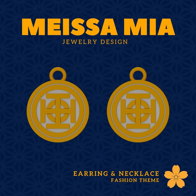 Japanese Family Crest Supremacy - Symbols of Elegance – 3D Print File for Samurai Crest Earrings & Necklace - Japanese Samurai Family Earring - Kamon Coat of Arm Necklace - Girl's Insignia Fashion Trend