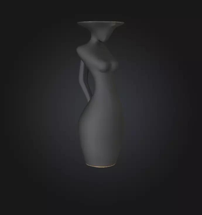 Woman Silhouette Decorative 3D Model Modern Ornament
