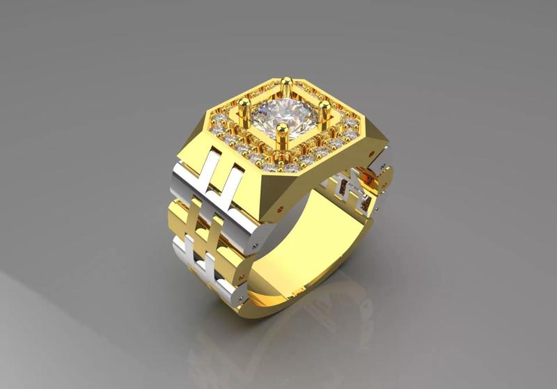 Luxury man Rolex design diamond ring model ror0010