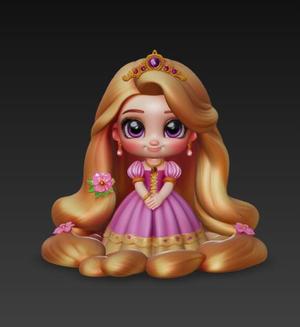 Rapunzel baby, princesses, Disney, Disney princesses. Figurine, girl, beautiful girl, doll, female doll, doll in dress, shoes and with long hair.