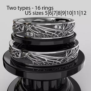 Jewelry wedding ring tree branch Printable STL 5-12 US sizes