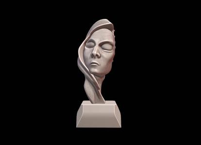 Serene Woman Enfolded in Silence – I447 Gift Bust Figure Unique & Detailed 3D Print Model