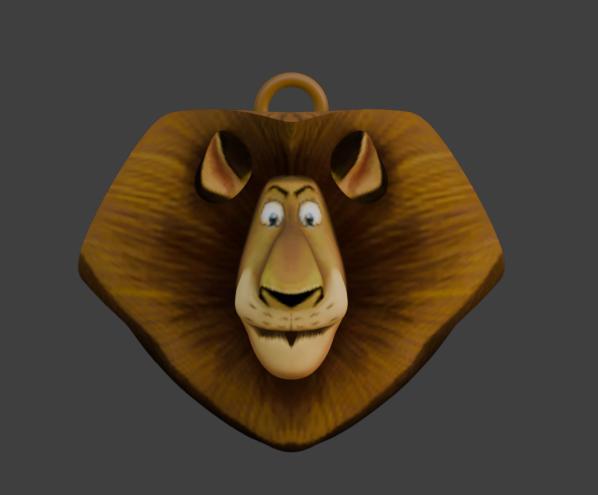Alex the Lion Head Keychain - Madagascar Zoo Celebrity - Madagascar - Ready to Print
