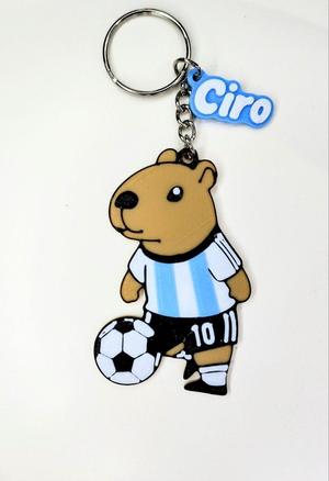 CAPIBARA KEYCHAIN with argentinian camiceta 10 messi