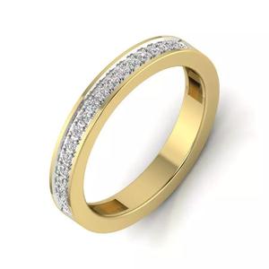Light Weight Yellow Gold Diamond Ring  -PR-001 DIA