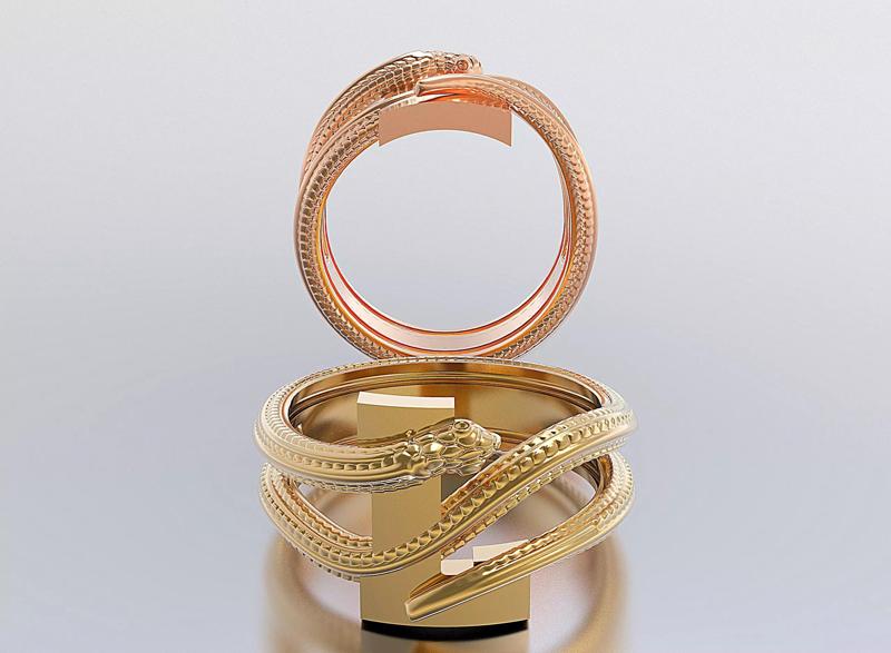 letter snake rings