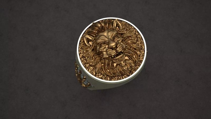 Lion Head Ring 3D print model